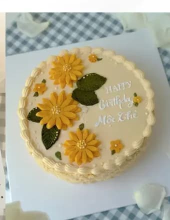 Bánh bông lan trứng muối vẽ hoa hướng dương