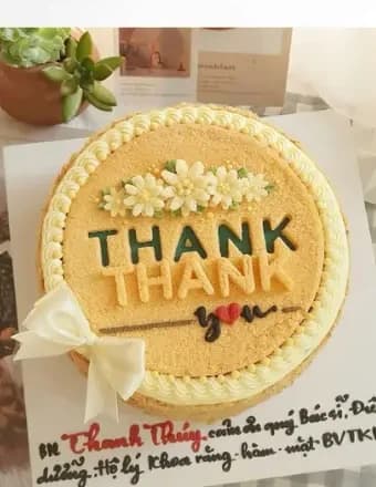 Bánh bông lan trứng muối chữ Thank you