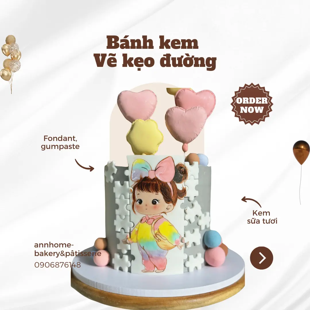 Bánh kem vẽ kẹo đường